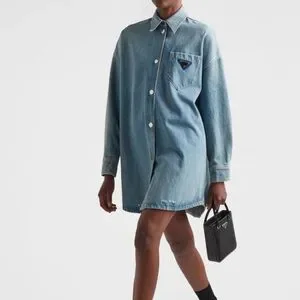 Prada | Dresses | Prada Denim Jean Shirt Dress | Poshmark